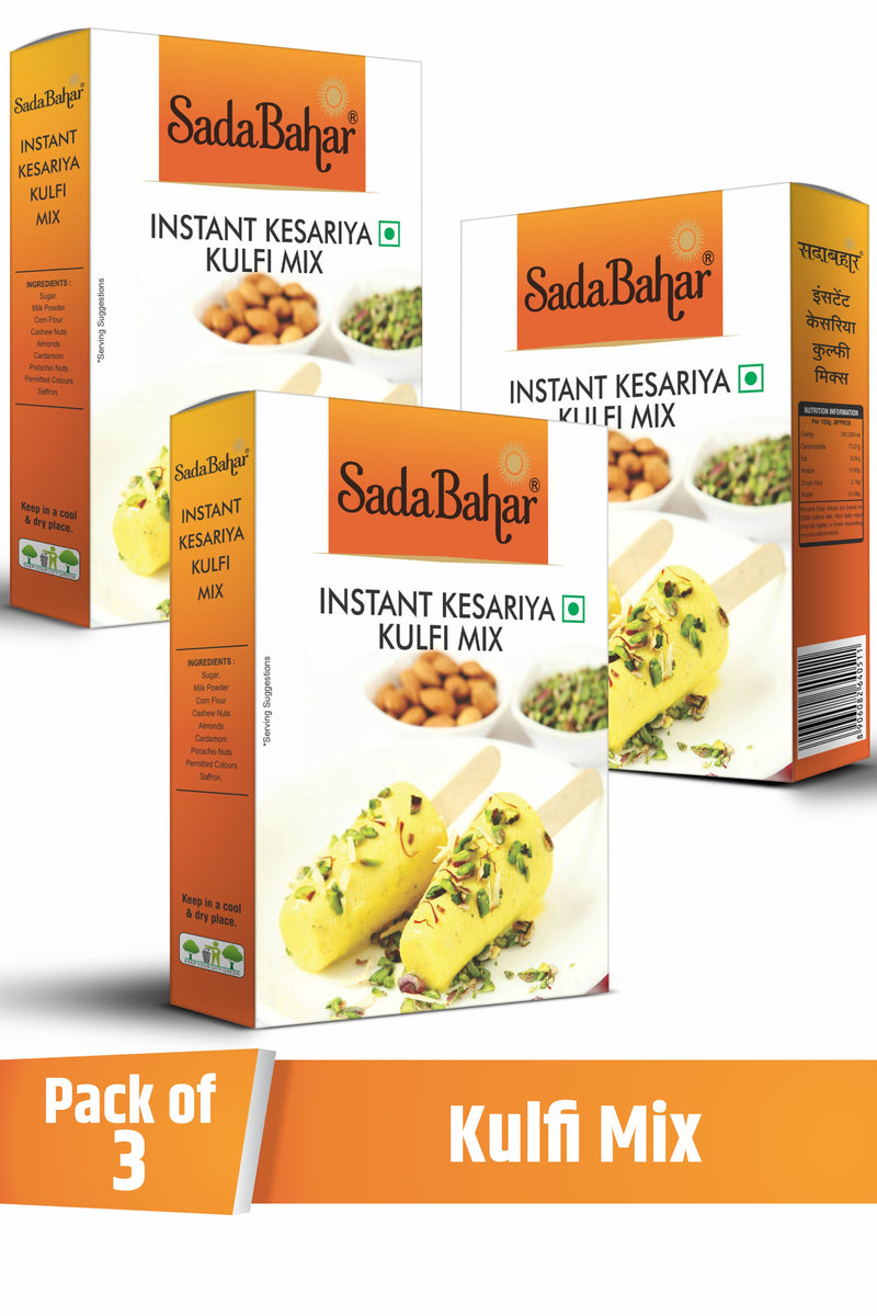 Sadabahar Masale Instant Kesariya Kulfi mix | Pack of 3 | 100 Grams Each (Total 300 Gram)